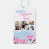 可愛い最高のお母さん花4子供の写真コラージュ ギフトタグ (裏面)