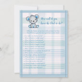 可愛い最高のグレークマ少年シャワーゲームを知っている 招待状 (正面)