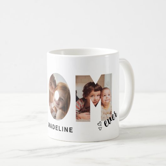 可愛い最高のハートママ常に写真コラージコーヒーマグ コーヒーマグカップ (正面右)