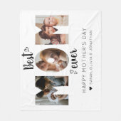 可愛い最高のハートママEver 3フォトコラージュ フリースブランケット (正面)