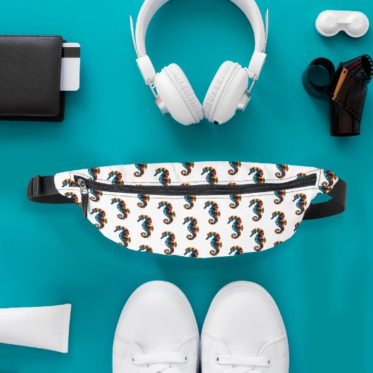 可愛い最高のパパエバカラフルーホース柄 ファニーパック