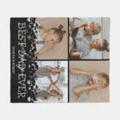 可愛い最高のパパエバーフォトコラージュフリースブランケット フリースブランケット (正面(横))