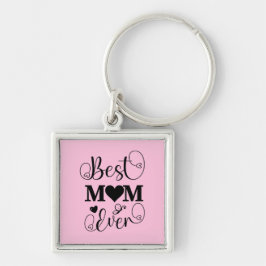 可愛い最高のママ今までのタイポグラフィスクリプトのピンク キーホルダー