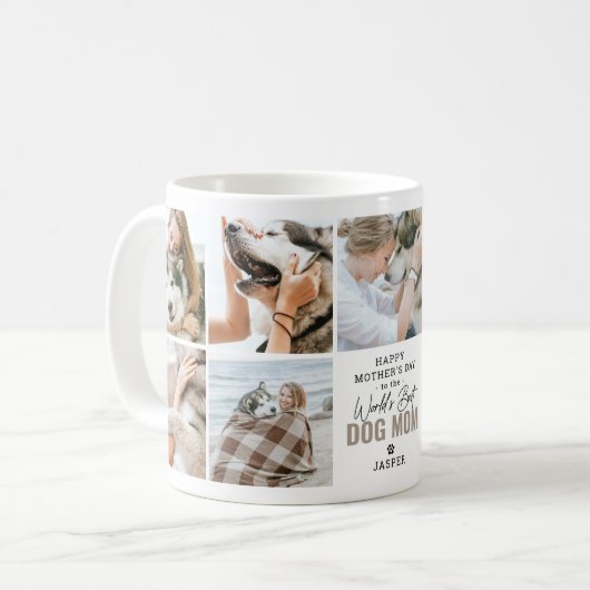可愛い最高の世界犬の母の日 コーヒーマグカップ (正面左)