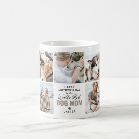 可愛い最高の世界犬の母の日 コーヒーマグカップ (中央)