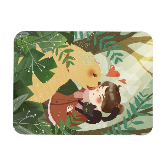 可愛い最高の友達 マグネット (横)