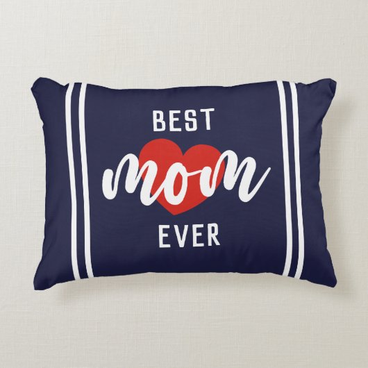 可愛い最高の文字ママとハート アクセントクッション (正面)