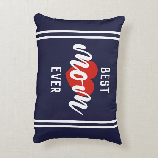 可愛い最高の文字ママとハート アクセントクッション (裏面(縦))