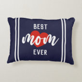 可愛い最高の文字ママとハート アクセントクッション (裏面)