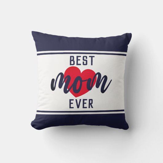 可愛い最高の文字ママとハート クッション (正面)