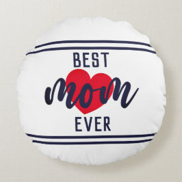 可愛い最高の文字ママとハート ラウンドクッション