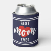 可愛い最高の文字ママとハート 缶クーラー (缶正面)