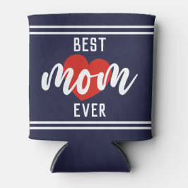 可愛い最高の文字ママとハート 缶クーラー