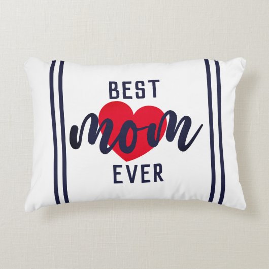 可愛い最高の文字ママ常にハートアクセント枕 アクセントクッション (正面)