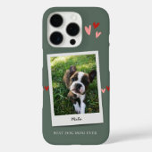 可愛い最高の犬お母さん犬の写真Sage Green Case-Mate iPhoneケース (裏面)