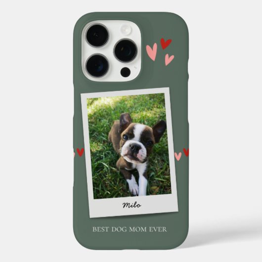 可愛い最高の犬お母さん犬の写真Sage Green Case-Mate iPhoneケース (裏面)