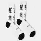 可愛い最高の犬母の写真ハート ソックス (右)