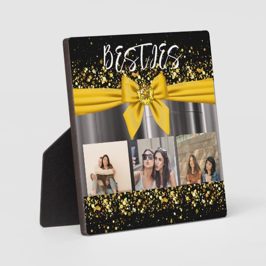 可愛い最高のBesties FriendsフォトコラージュBFF モダン フォトプラーク (正面)