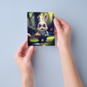 可愛い服を着たバニー&バスケットイースターエッグ狩り チラシ (手)