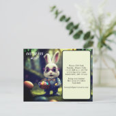 可愛い服を着たバニー&バスケットイースターエッグ狩り ポストカード (スタンド正面)