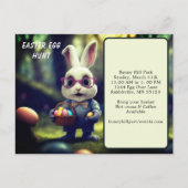 可愛い服を着たバニー&バスケットイースターエッグ狩り ポストカード (正面)