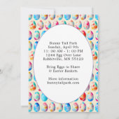 可愛い服を着たバニー&バスケットイースターエッグ狩り 招待状 (裏面)
