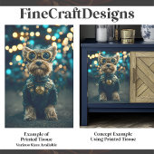 可愛い服を着たヨークシャーテリアドッグF8デコップページ 薄葉紙