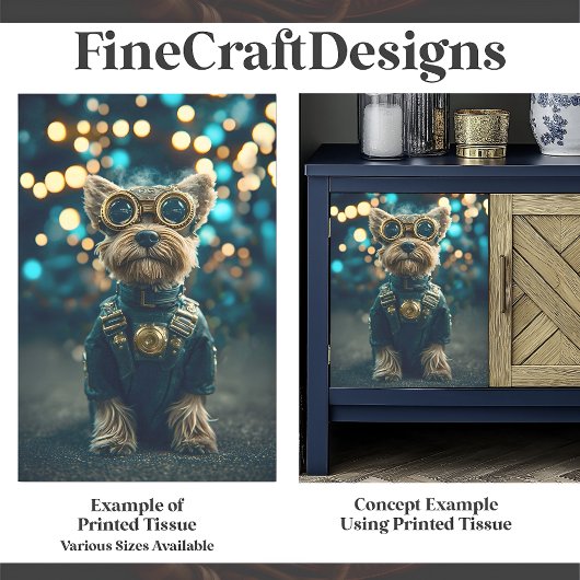 可愛い服を着たヨークシャーテリアドッグF8デコップページ 薄葉紙