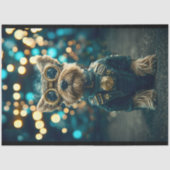 可愛い服を着たヨークシャーテリアドッグF8デコップページ 薄葉紙 (正面)