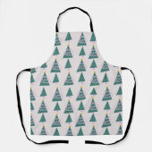 可愛い木々ドードルピンクグリーン エプロン (正面)