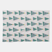 可愛い木々ドードルピンクグリーン キッチンタオル (横)