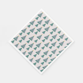 可愛い木々ドードルピンクグリーン スタンダードランチョンナプキン