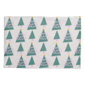 可愛い木々ドードルピンクグリーン 枕カバー (裏面)