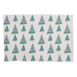 可愛い木々ドードルピンクグリーン 枕カバー