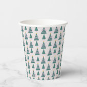 可愛い木々ドードルピンクグリーン 紙コップ (正面)