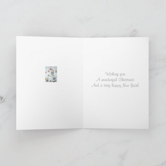 可愛い木の食べネズミの果実の雪のシーン野生動物 シーズンカード (内部)