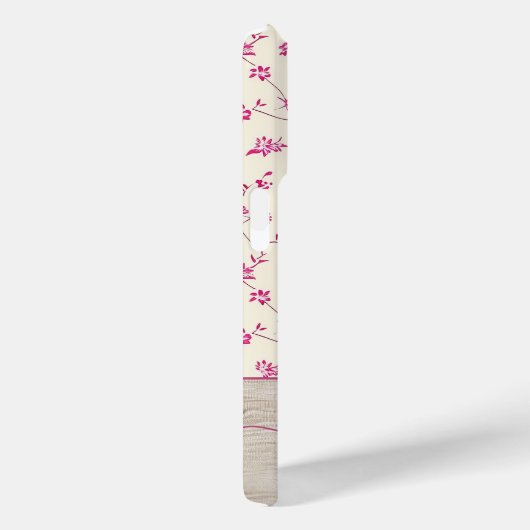 可愛い木パーソナライズされた材フローラスクリプトモノグラム名 Case-Mate iPhoneケース (裏面 / 右)