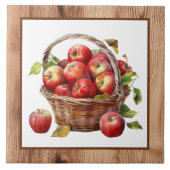 可愛い木フェイク籠りんご厨房 タイル (正面)