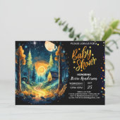 可愛い木材を森に赤ちゃんシャワー 招待状 (スタンド正面)