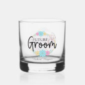 可愛い未来結婚の新郎の名前 ウイスキーグラス (正面)