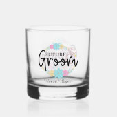 可愛い未来結婚の新郎の名前 ウイスキーグラス (裏面)