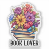 可愛い本読好き シール (正面)