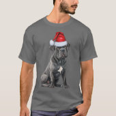 可愛い杖コルソ犬の愛のクリスマスおもしろい Tシャツ (正面)