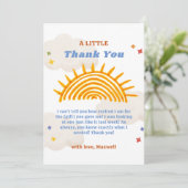 可愛い来ここの息子サンシャインベイビーシャワー サンキューカード (スタンド正面)