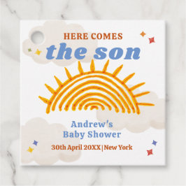 可愛い来ここの息子サンシャインベイビーシャワー フェイバータグ