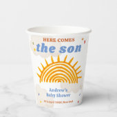 可愛い来ここの息子サンシャインベイビーシャワー 紙コップ (裏面)