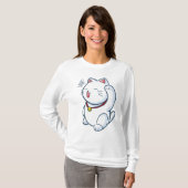 可愛い来ここ猫の女性Tシャツ Tシャツ (正面フル)