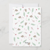 可愛い松とホリークリスマスパターン家族の写真 シーズンカード (裏面)