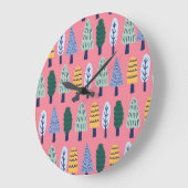 可愛い松：子供のパターン。 ラージ壁時計 (傾斜)