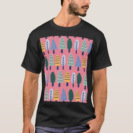 可愛い松:子供のパターン。 Tシャツ (正面)